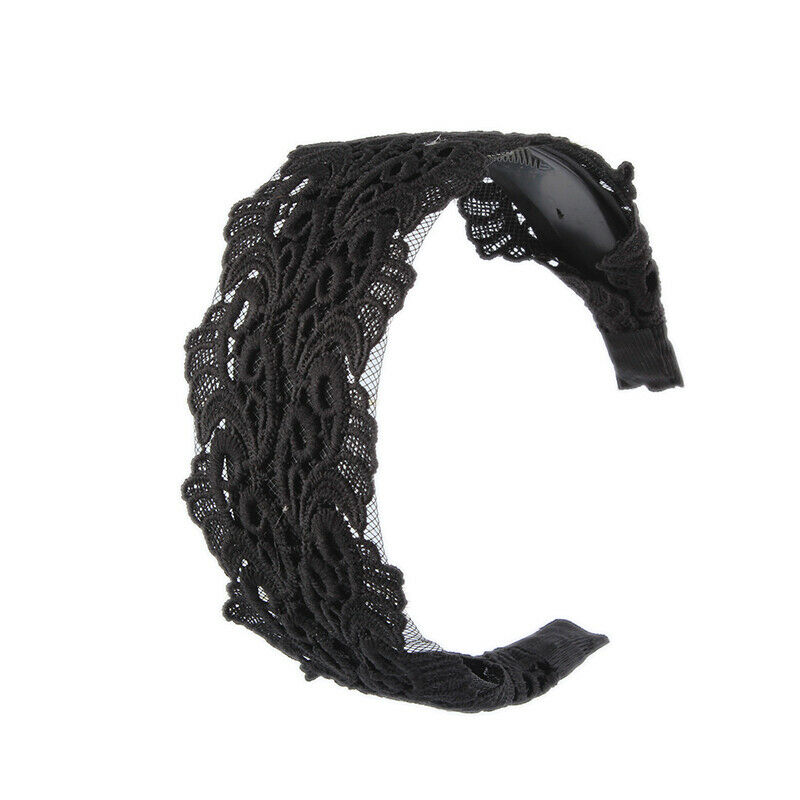 Women Girl Embroidery Headband Black Lace Hairband Fabric HeadWrap Accessorie HN