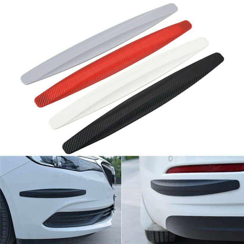 1pair Car Bumper Carbon Fibre Protector Corner Guard Rubber Sticke IO C PwJ SJ