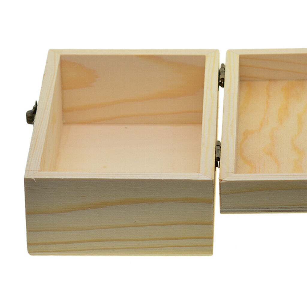 10X Unfinished Plain Pine Rectangle Wooden Jewelry Box Kids DIY Case Storage Box