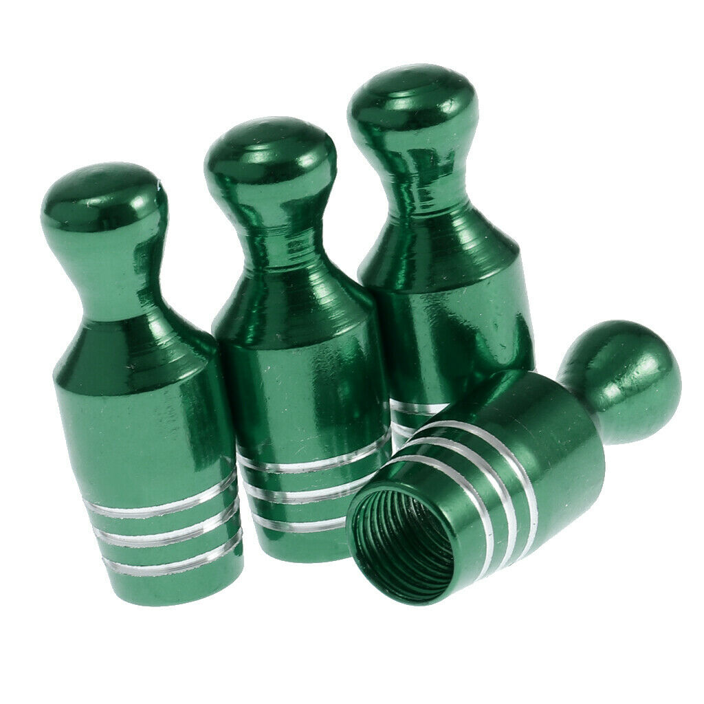 4PCS Green Wheel Tyre Tire Valve Stems Air Dust Cover Caps for Car Truck Bike