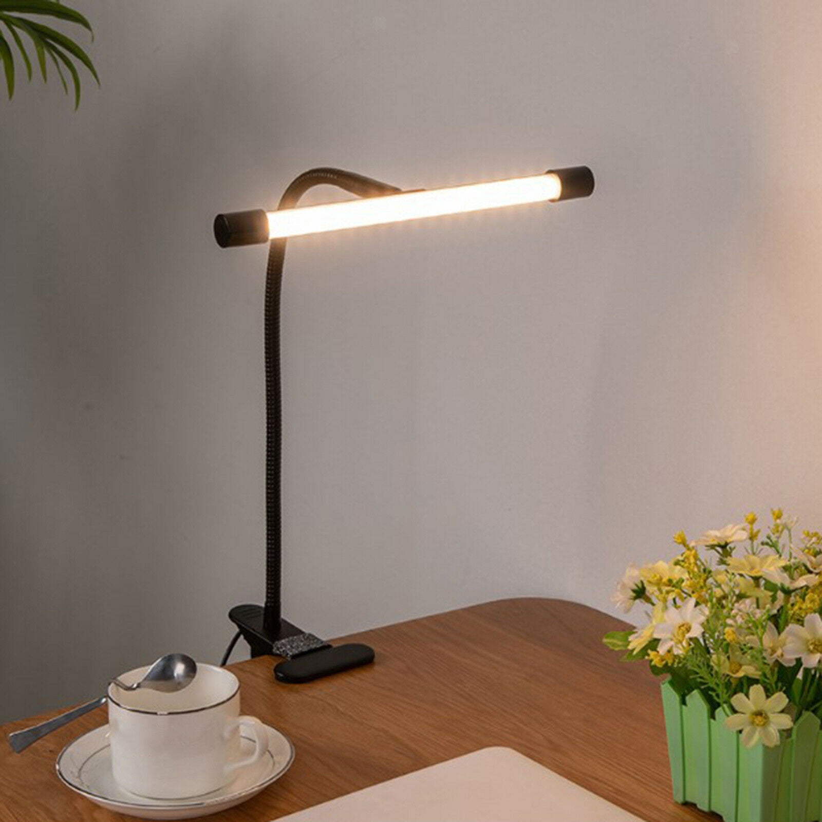 Portable Clip On LED Desk Lamp Flexible Arm Study Eye-Caring Bedroom Art