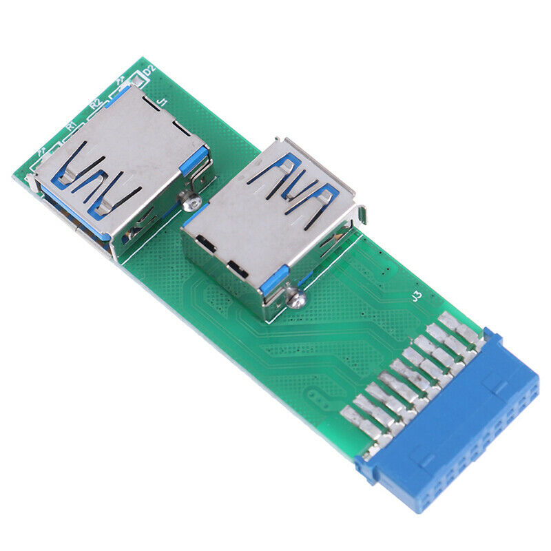 1Pc Internal Mainboard 2 Ports USB 3.0 Female to 20 Pin Female Header Adap Jc Lt