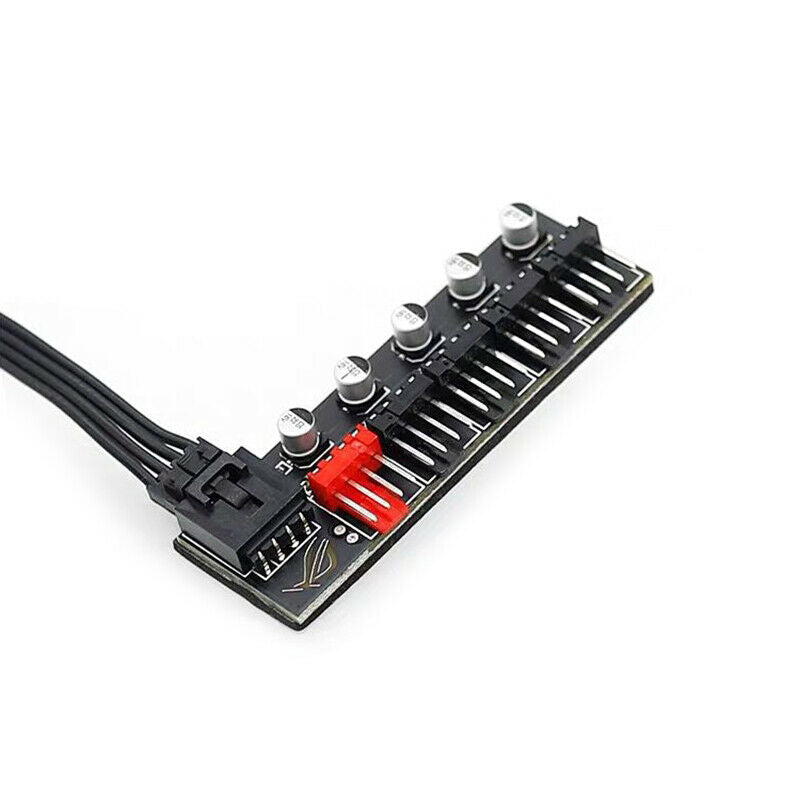 5Port PC Fan Hub Splitter Speed Controller Adapter for 4Pin PWM Cooler Co.l8