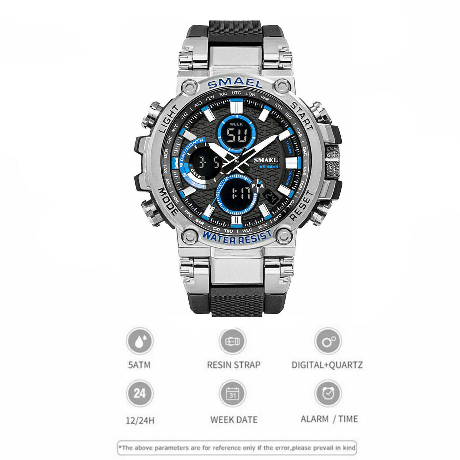 Men Sports Military Digital Calendar Analog Quartz StopWatch Shock Proof