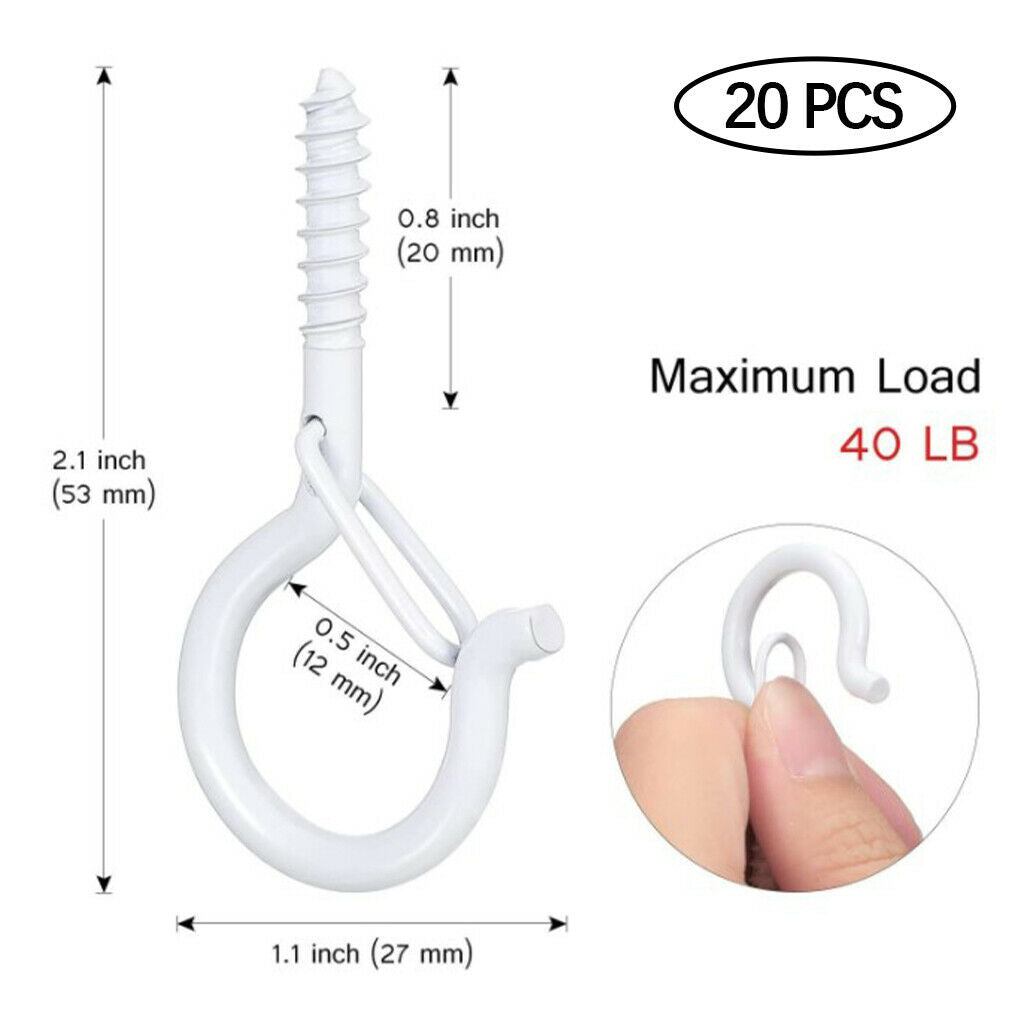 20PCS Q-shaped Ceiling Hooks Safety Buckle Design Outdoor Practical Gadget