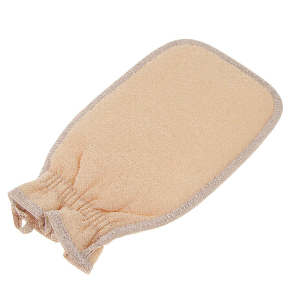 Exfoliating Bath Rubbing Golves Body Scrub Shower Towel Mitt Light Yellow