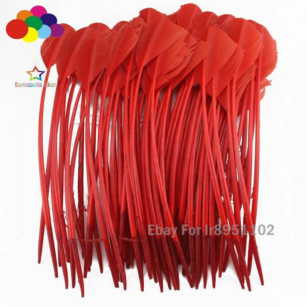 Red 100pcs 28-35cm turkey wing feathers 11-14inch Plume Carnival decoration Diy