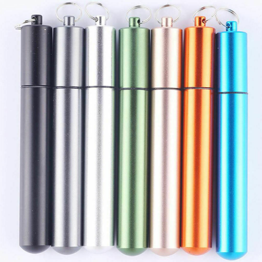 Reusable Collapsible Drinking Straw Stainless Steel Straw Foldable with Case