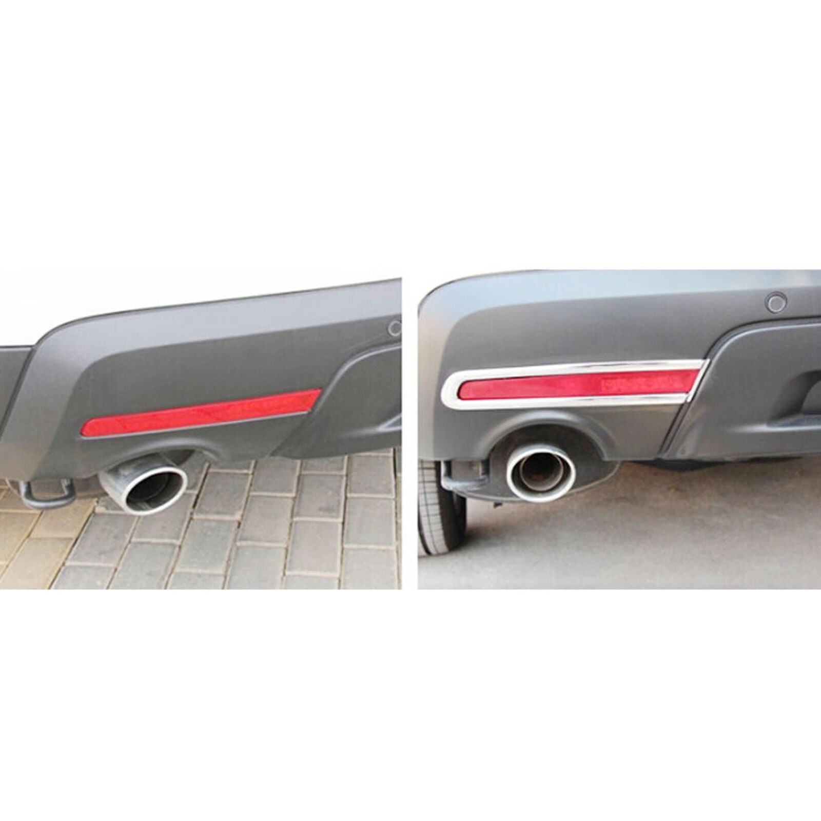 For Ford Explorer 2011-2015, 2pcs ABS Chrome Rear Fog Light Lamp Cover Trim