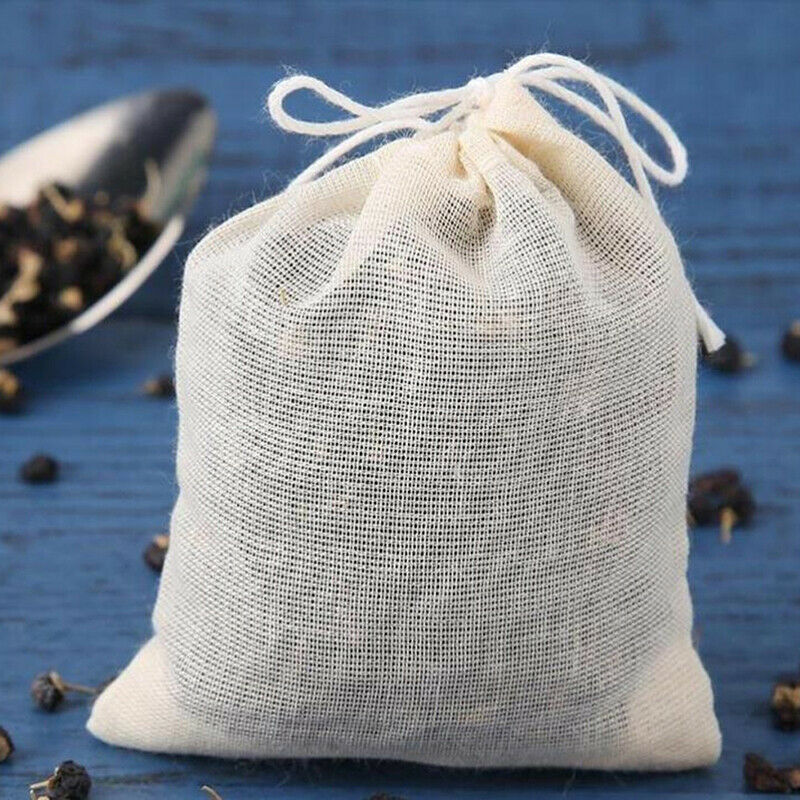 20x Empty Tea Bags with String Herb Soup Flavoring Cooking Teabags 6cm*8c.l8