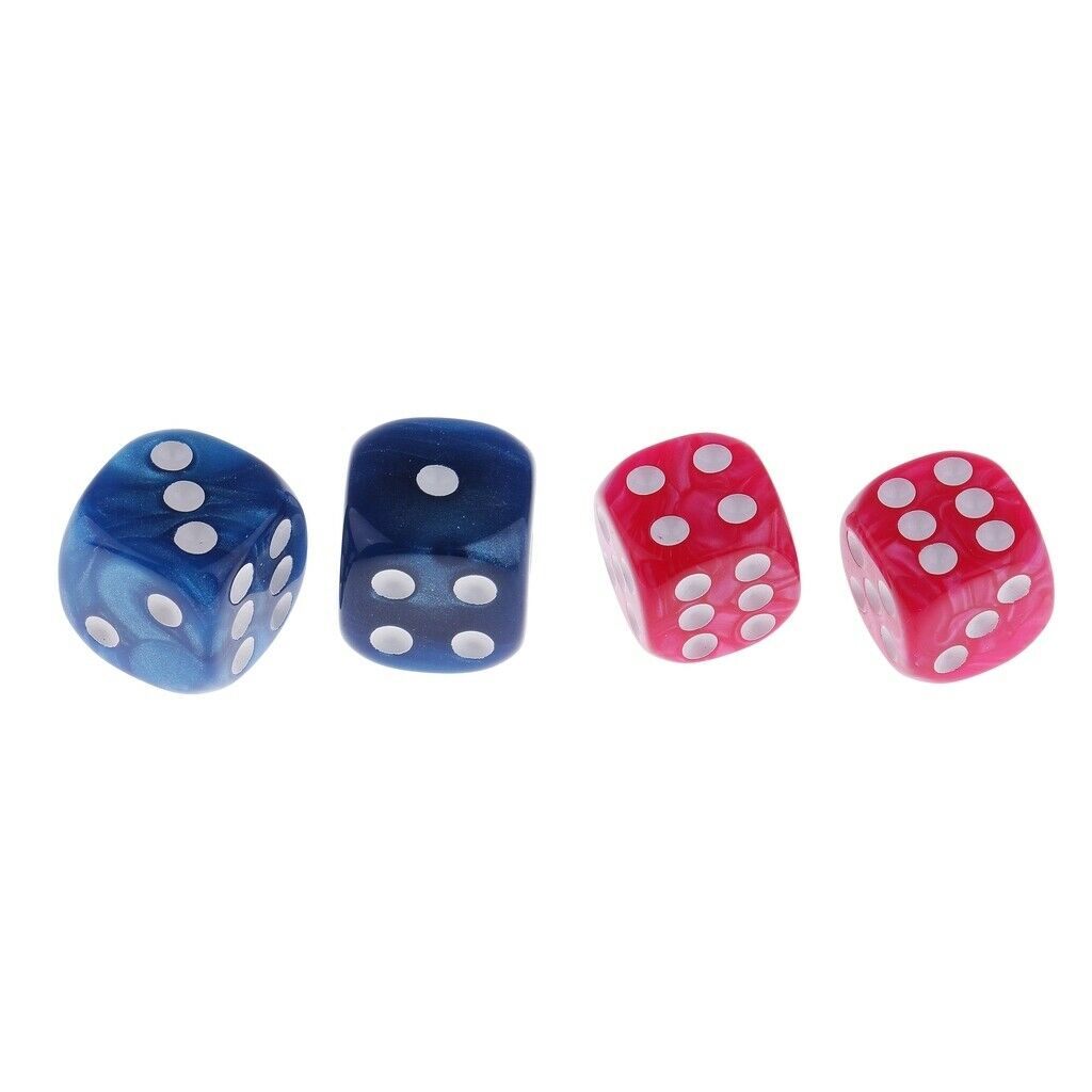 20pcs / Pack Opaque Beaded 6 Sided Dice Role Play Game Accessory Pink +
