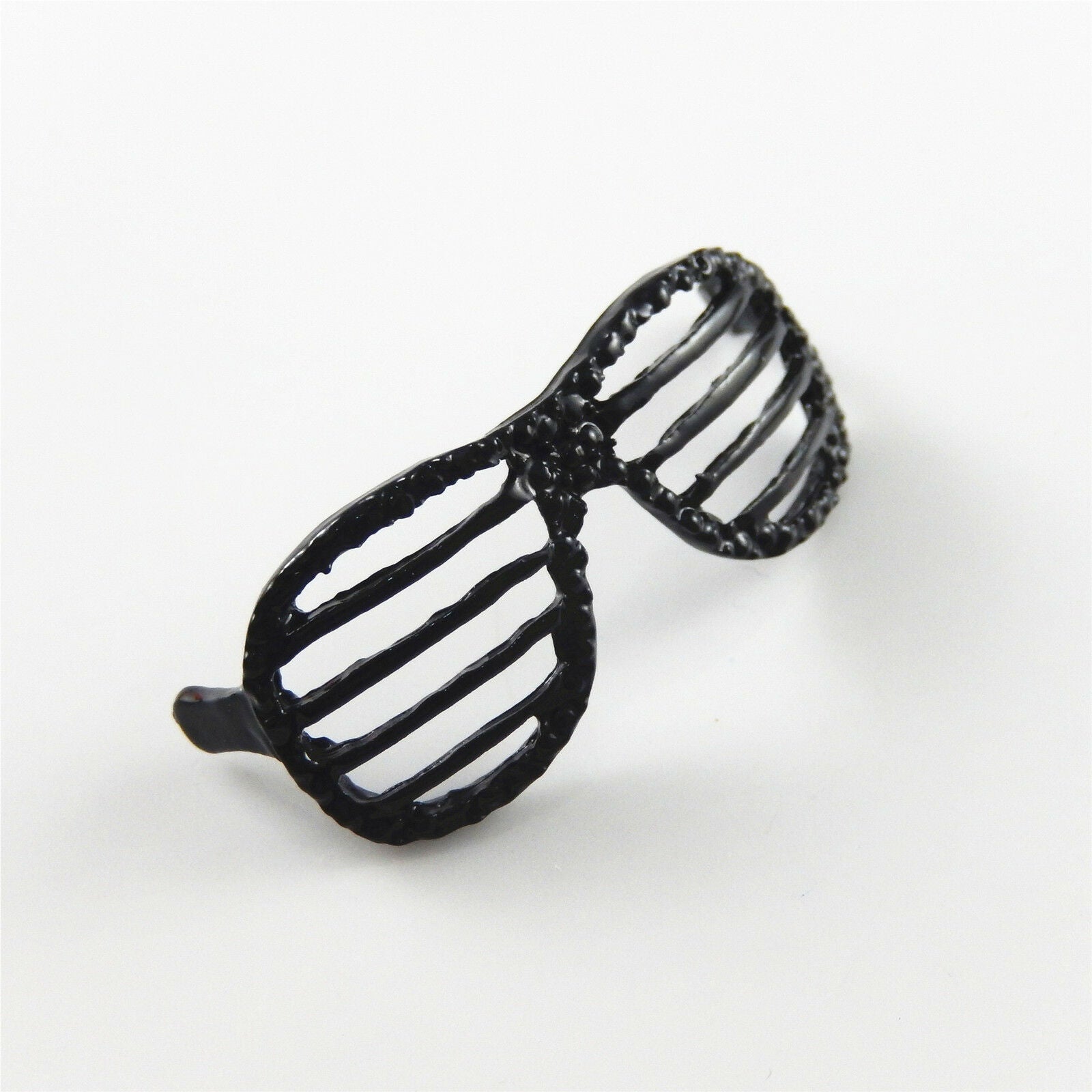 8-pack Black Eyeglasses Pendant Frosted Jewelry Making Charm Alloy 41*12*16mm