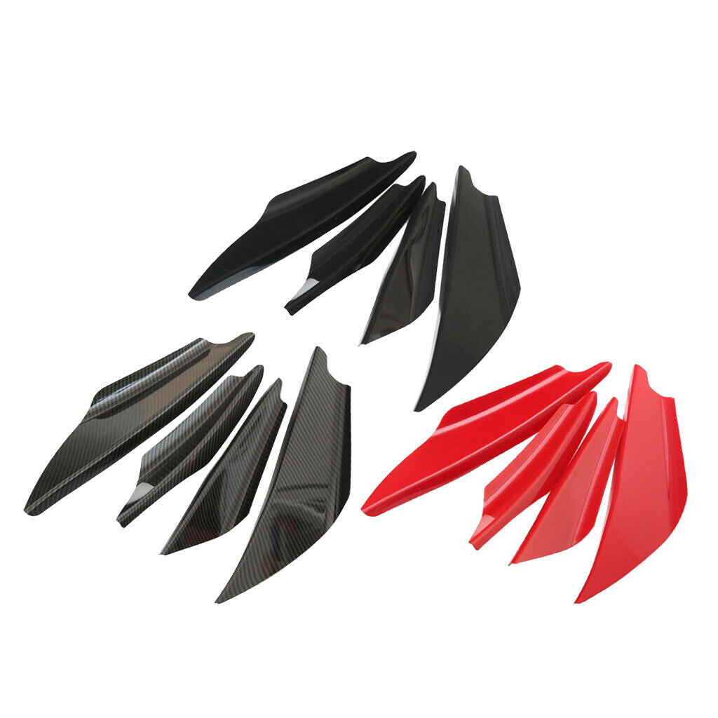 4pcs/Set Universal Carbon Fiber Front Bumper Body Spoiler Canards Splitter Fins