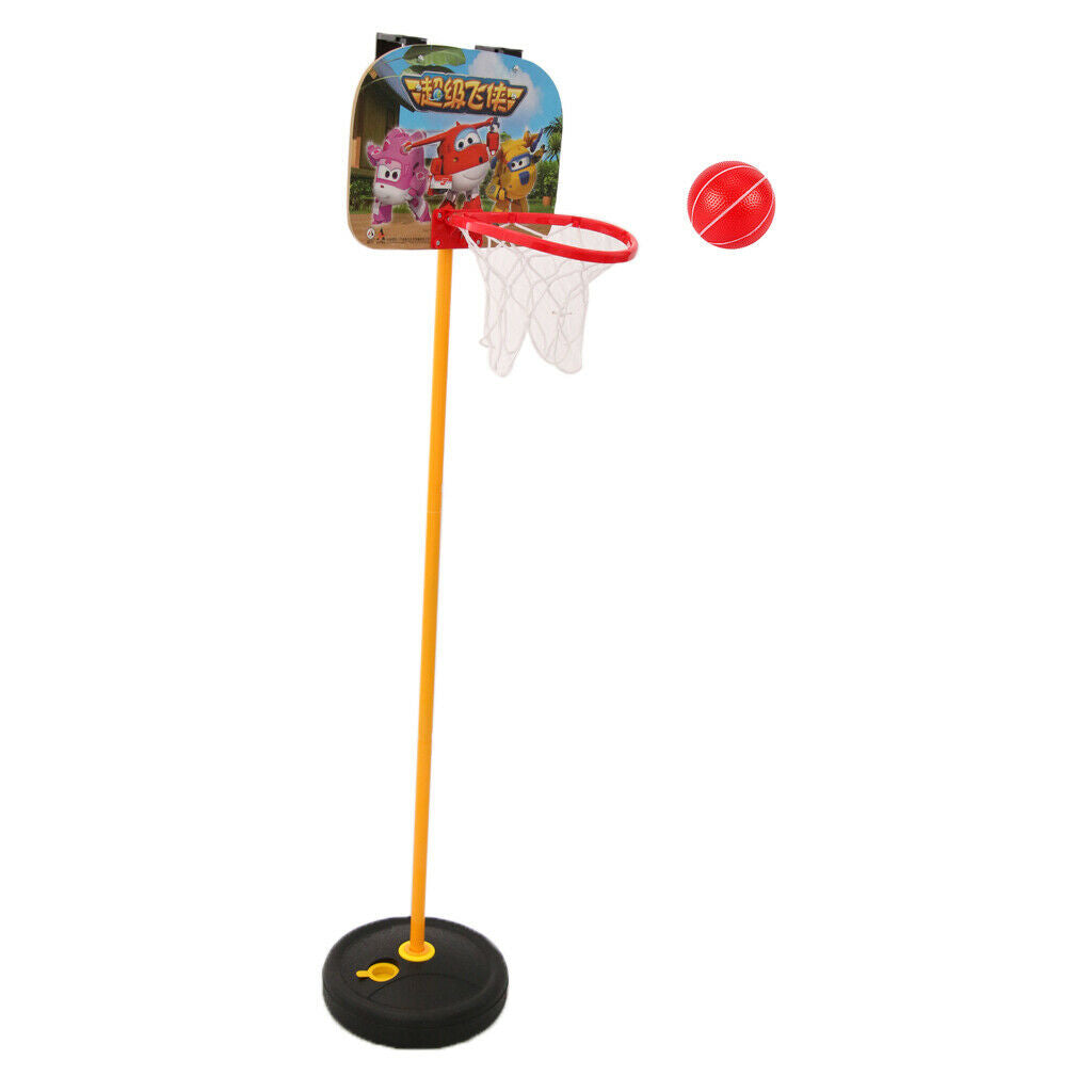 89-125cm Mini Super Wings Backboard Adjustable Basketball Stand Kit for Kids