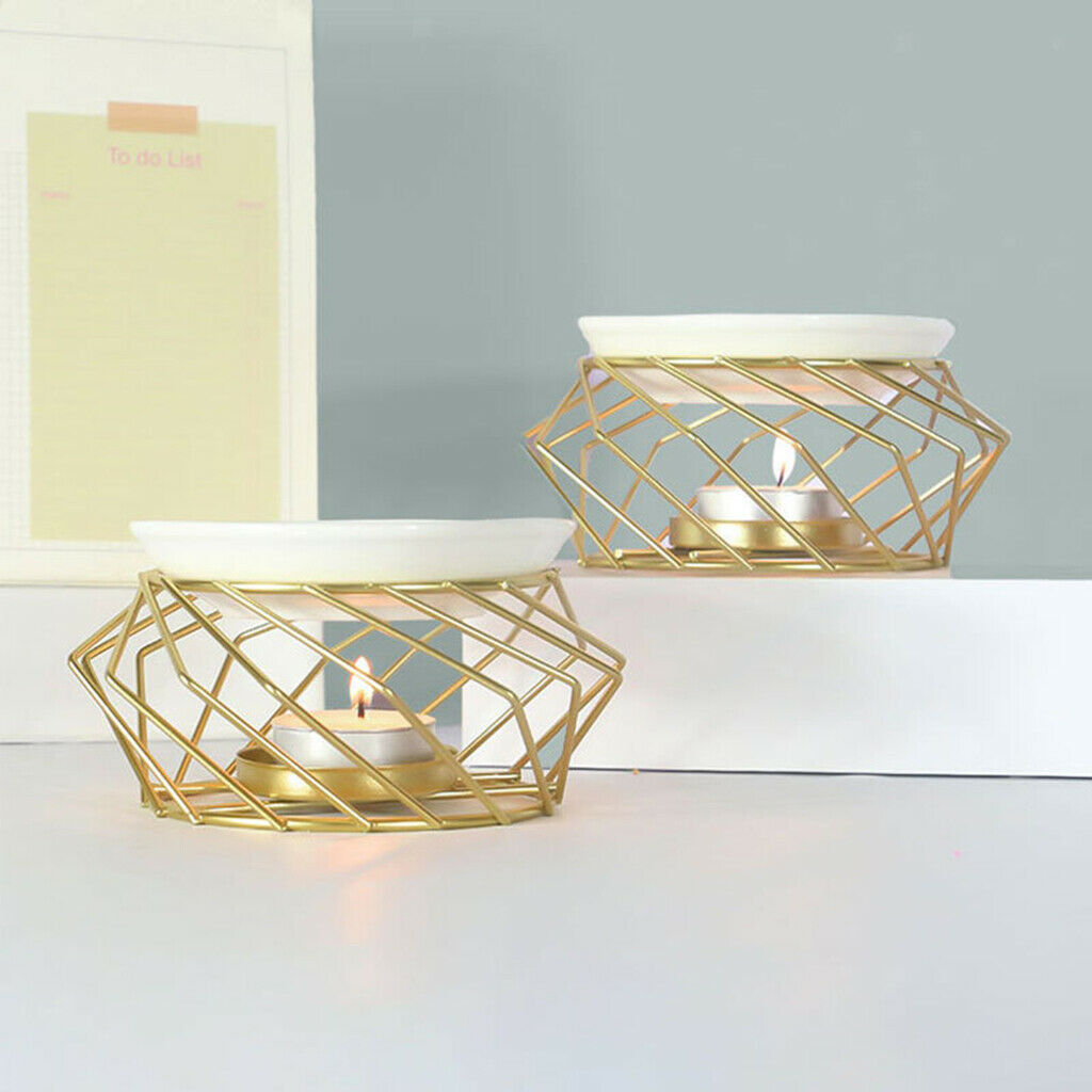 Iron Craft Essential Oil Burner Tea Light Holder Spa Living Room Ornaments