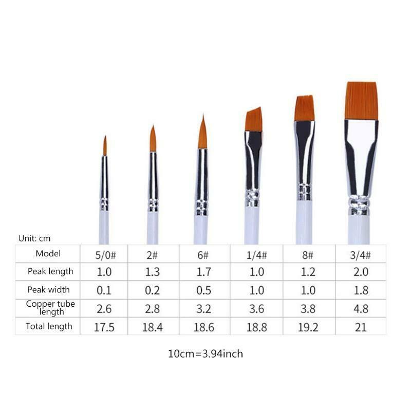 6 Pieces Premium Paint Brush Pro Paint Brush Ideal for DIY Watercolor Painting