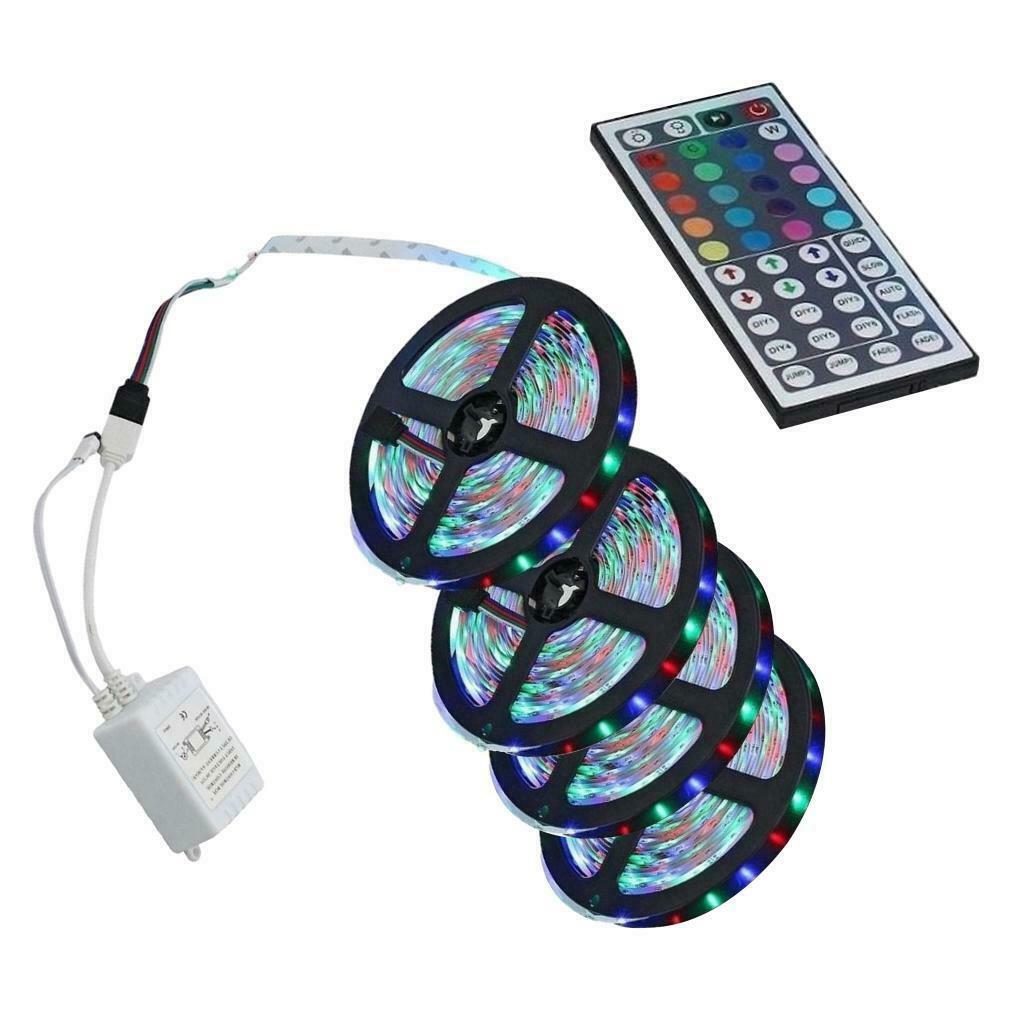 DC 12V 20m LED Color Changing Light Strips with Remote Indoor Night Lamp