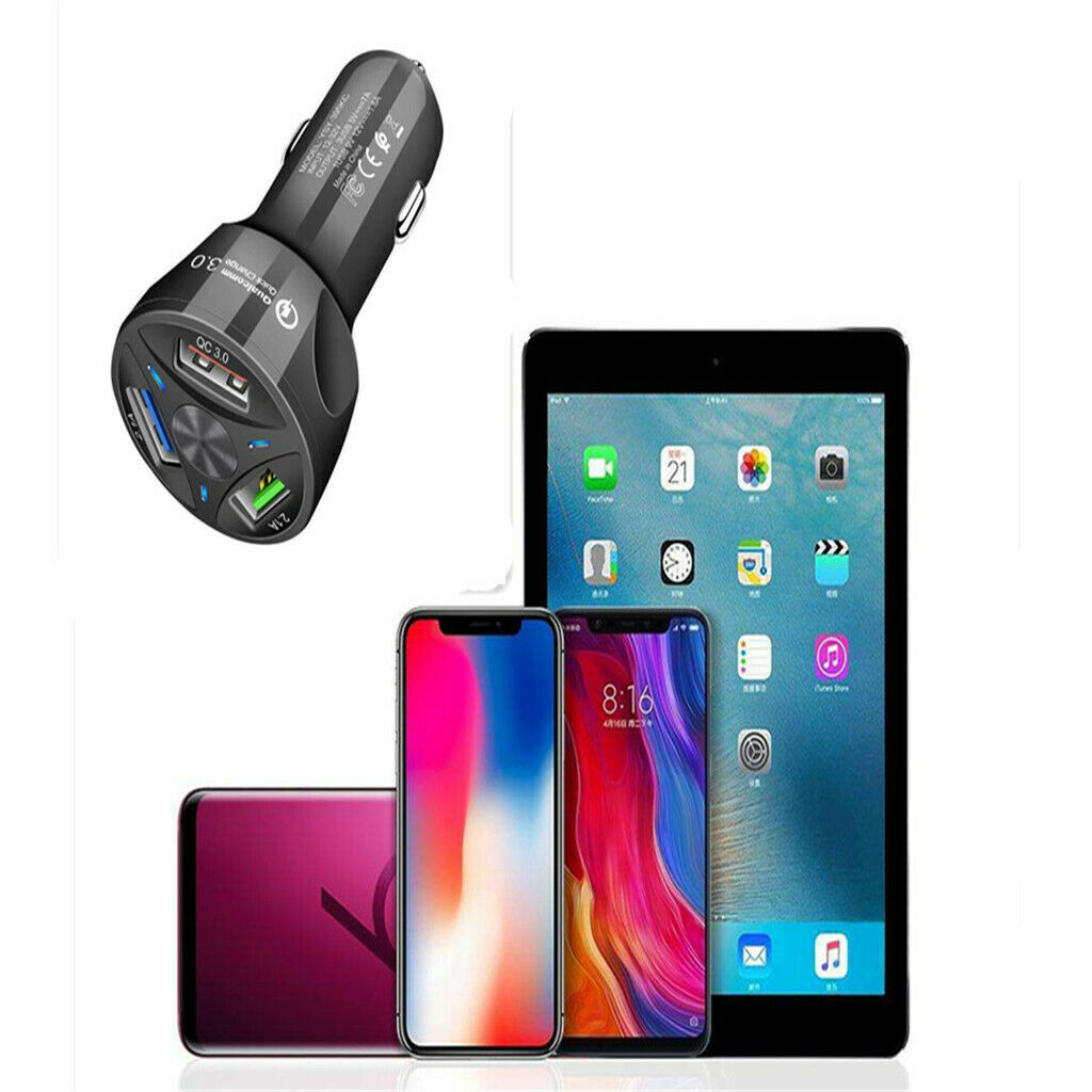 QC3.0 Fast Charging Car Mobile Phone Charger Adapter 3 Ports USB Socket