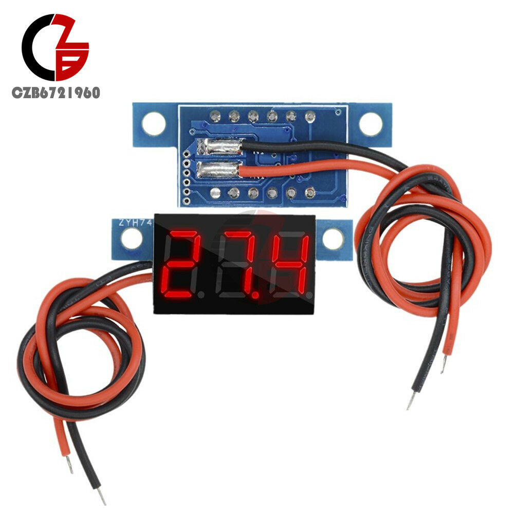 Red 0.36 inch 2 Wire 3 LED 3.3-17V Panel Meter Mini Lithium Battery Voltmeter
