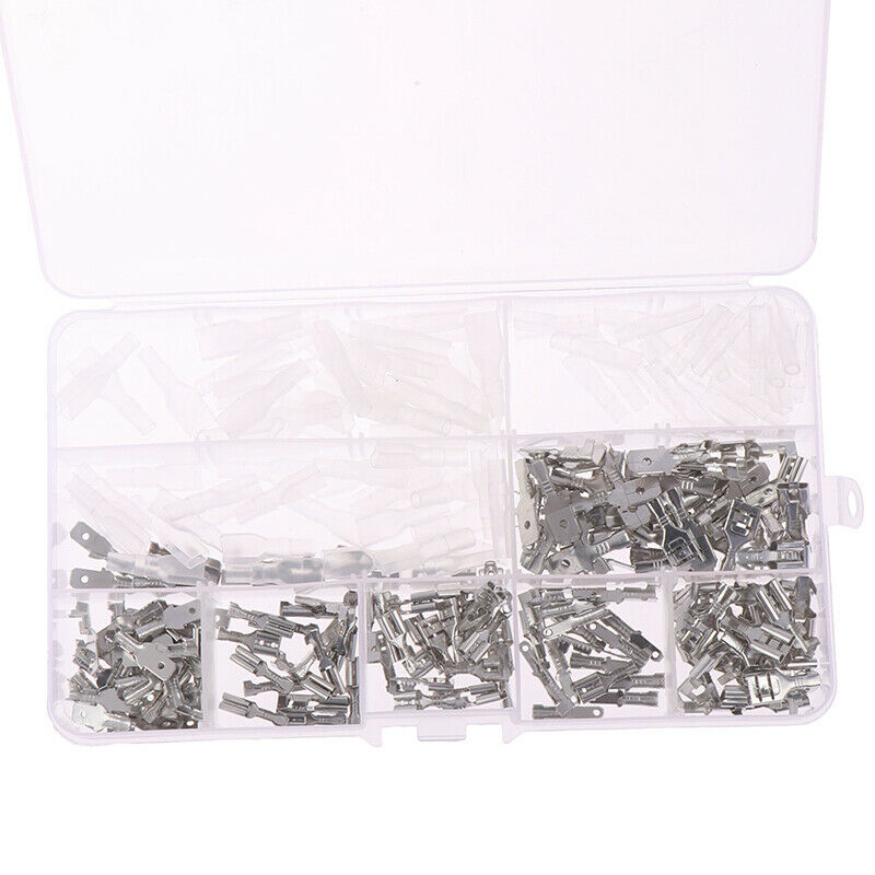 270Pcs Car Spade Connector Wire Crimp Terminal Block With Insulating Sleeve BDD