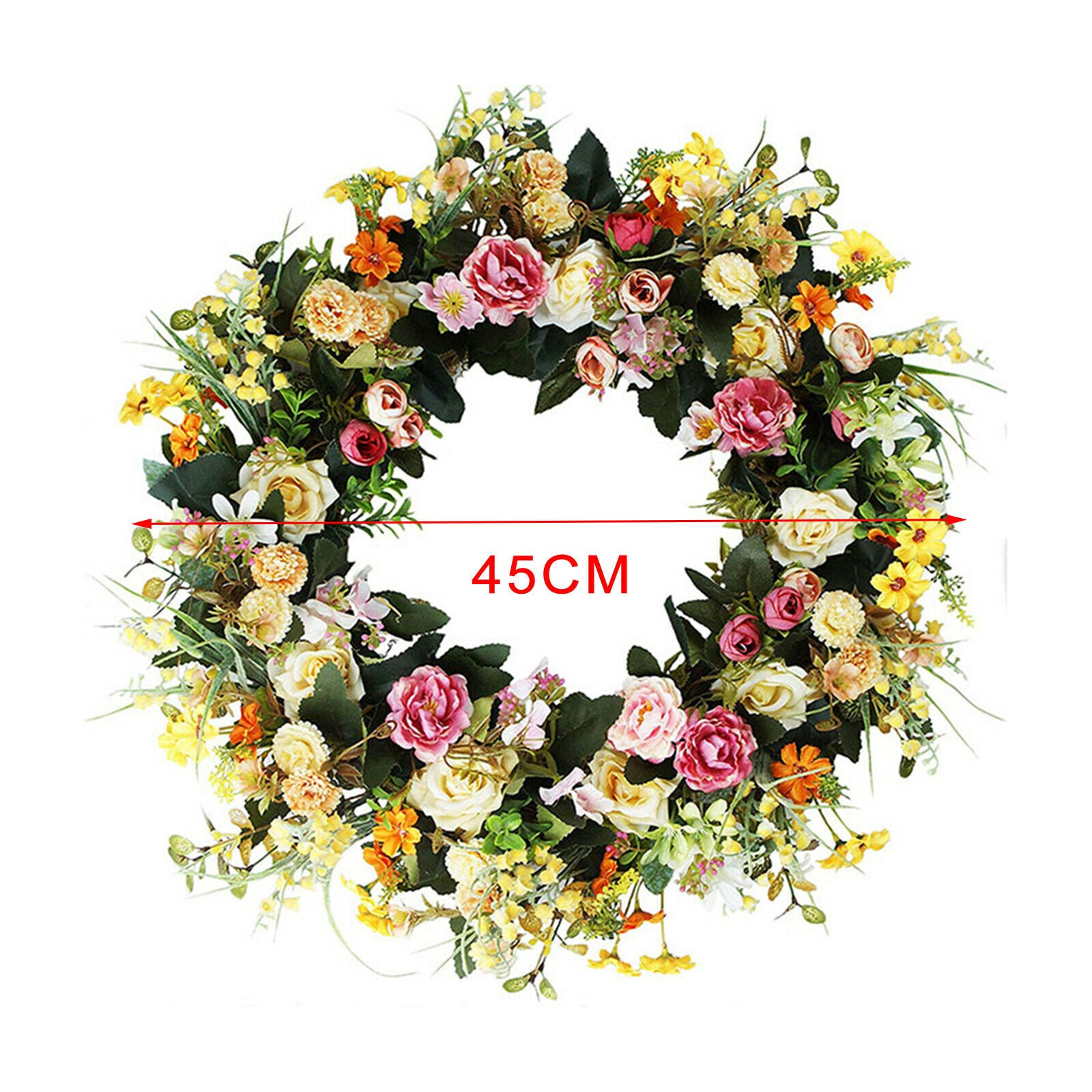 18inch Front Door Wreath Round Garland Home Decor Window Wall Party Decor