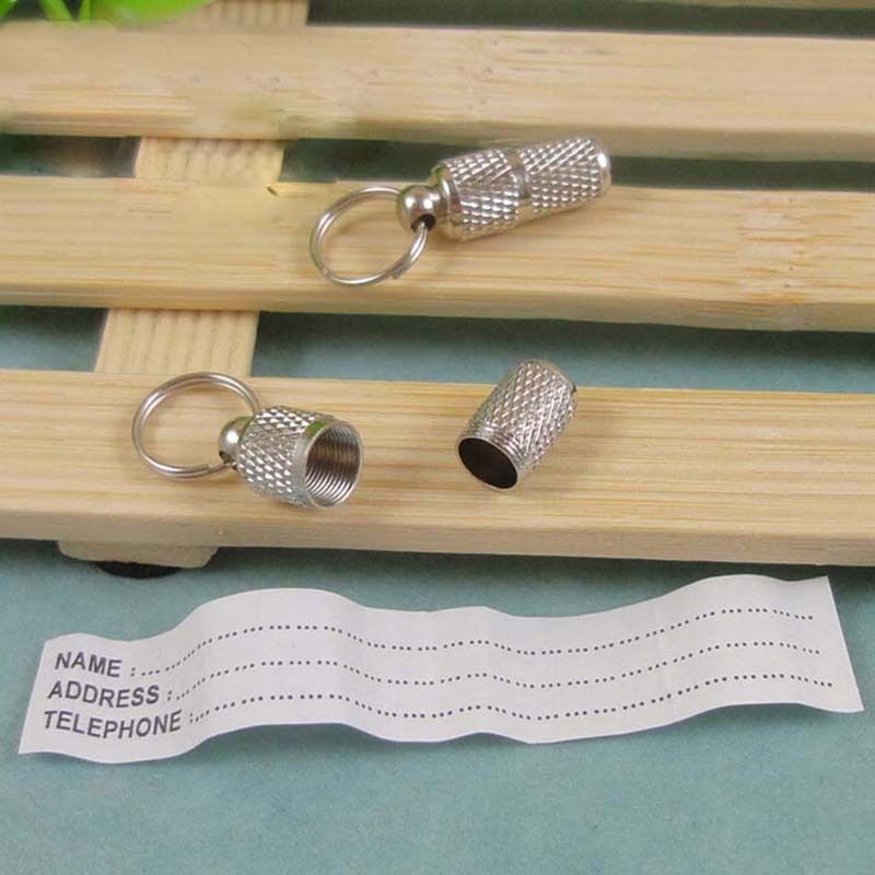 2X Anti-Lost Pet Dog Cat Puppy ID Address Name Labels Tags Barrel Tube Col.l8