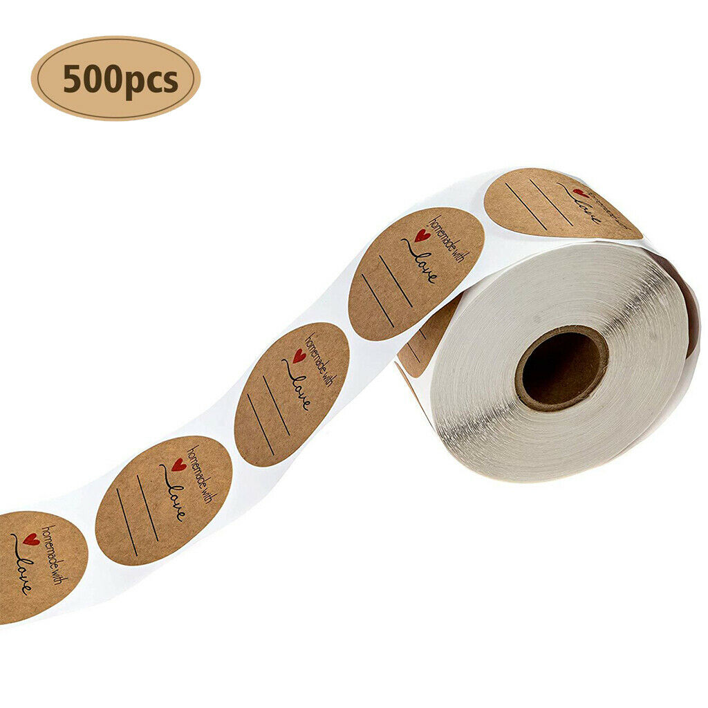 500x Gifts Sealing Decorative Homemade with Love Stickers Round Labels 1 inch