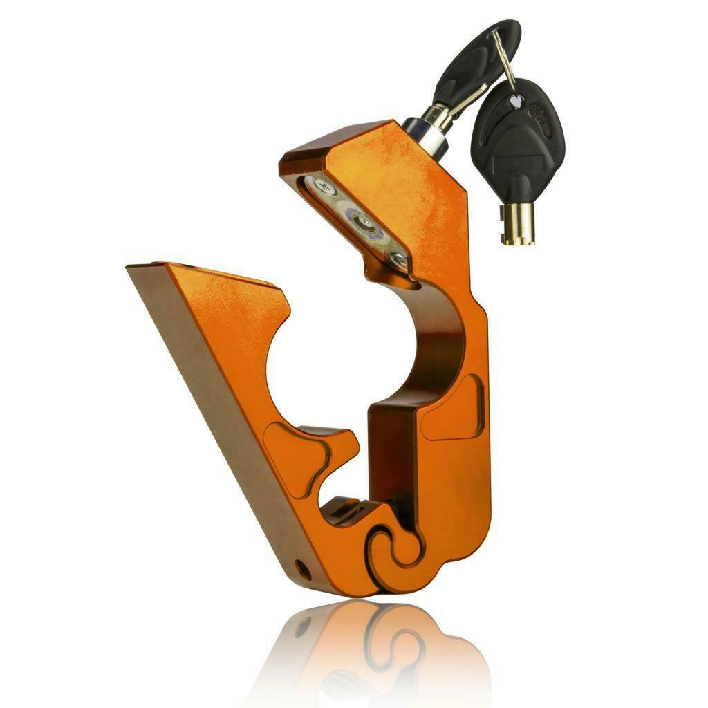 Orange Motorcycle Lock Anti Theft Bicycle Handlebar Grip Lock for Scooters ATV