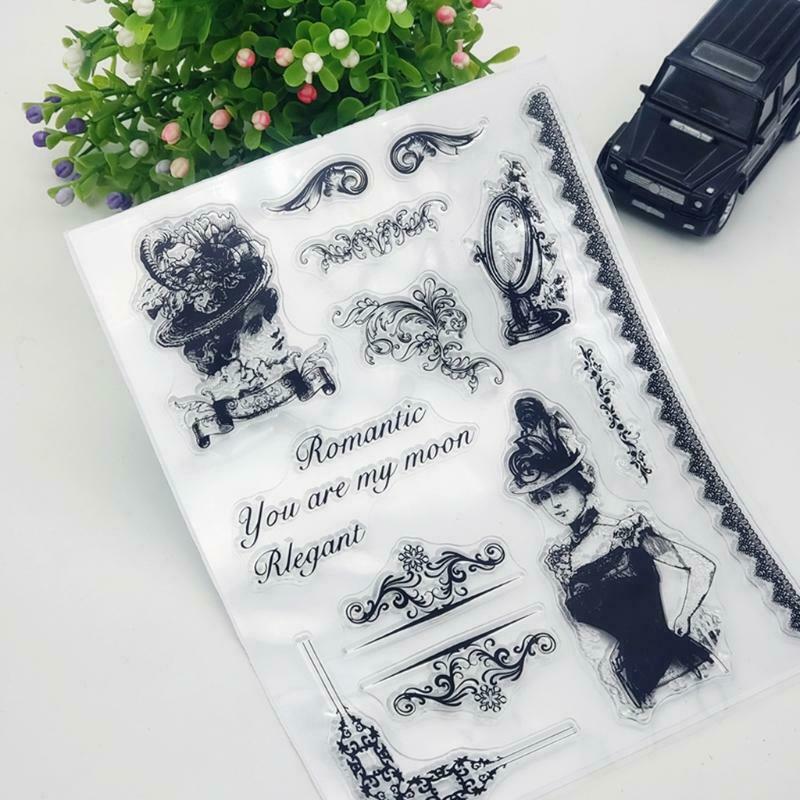 Lady Silicone Clear Seal Stamp DIY Scrapbooking Embossing Photo Album Decorative