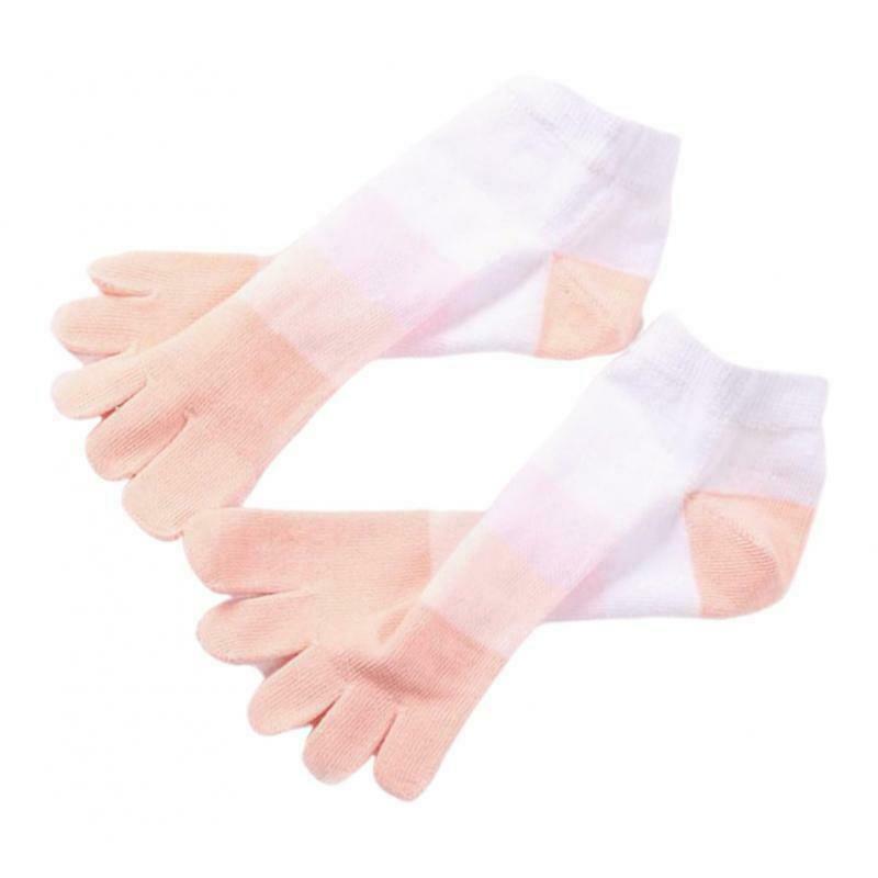 Ankle Striped Toe Socks Cotton Warm Ankle Socks for Men and Women Pink