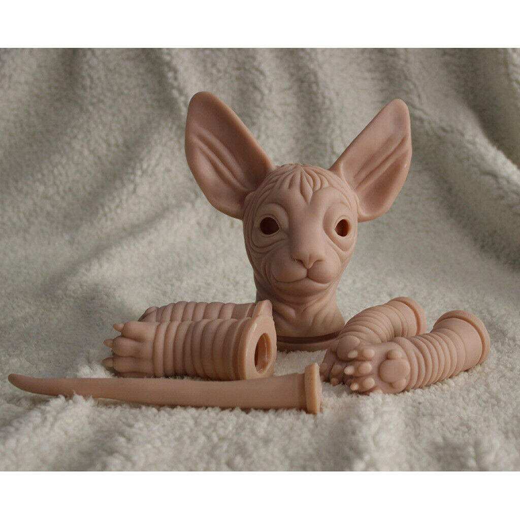 Realistic Cat Mold Soft Full Silicone Canadian Hairless Cat ,Fresh Color, You