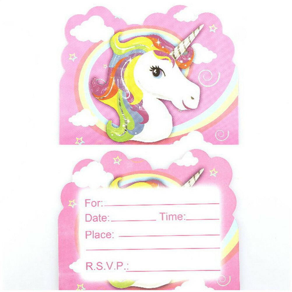 10x unicorn invitations card unicorn cards birthday wedding party invitation BDA