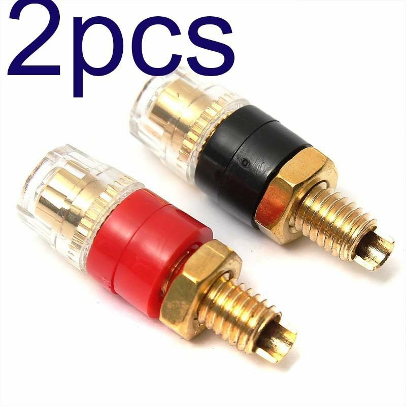 2X Copper Terminal for 4mm Banana Plug Jack Audio Speaker Cable Amplifier Thread