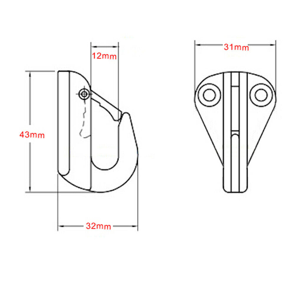 2 Pieces Marine Grade Stainless Steel Spring Hooks Fending Boat