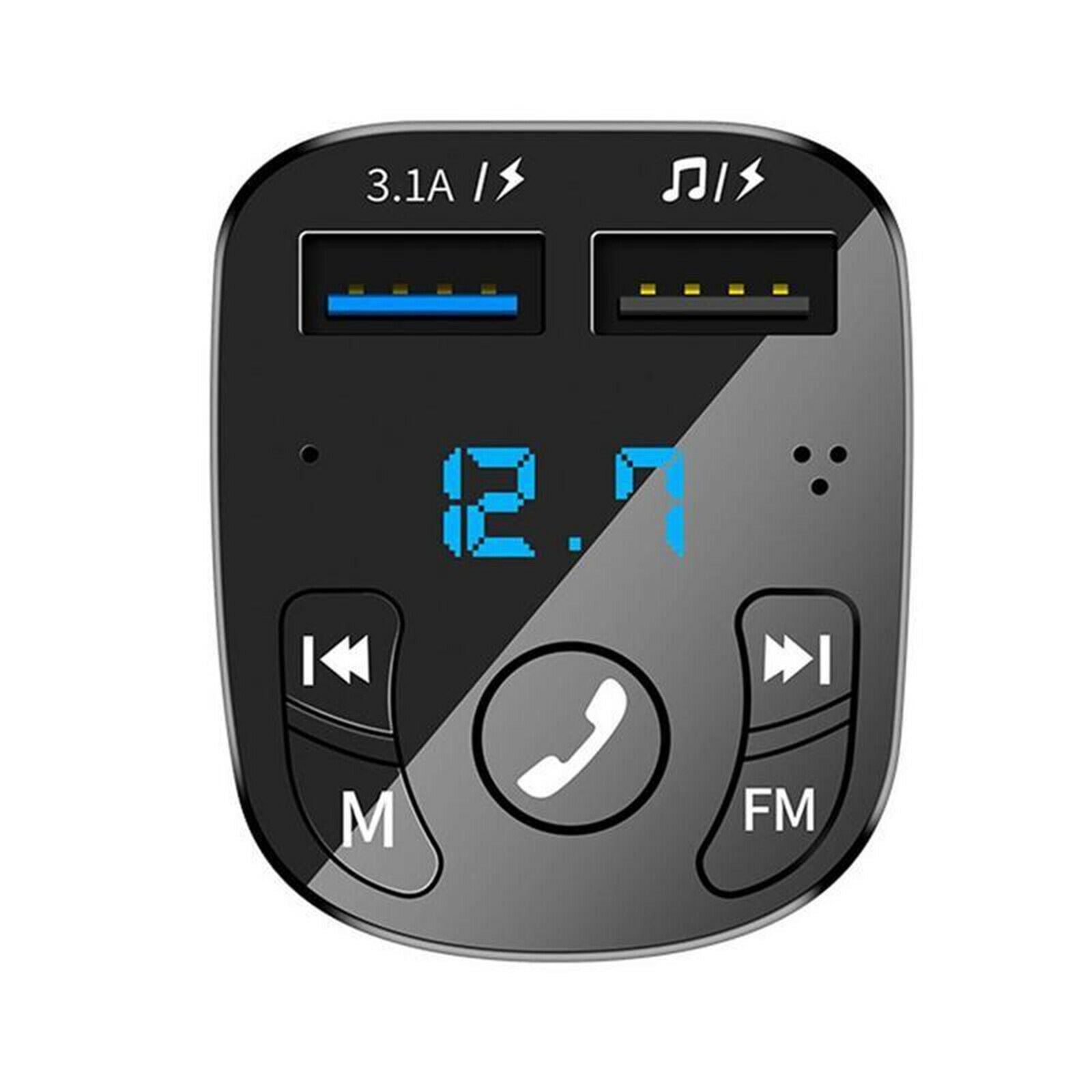 Bluetooth FM Transmitter Mp3 Music Adapter 12V/3.1A for All Smartphones