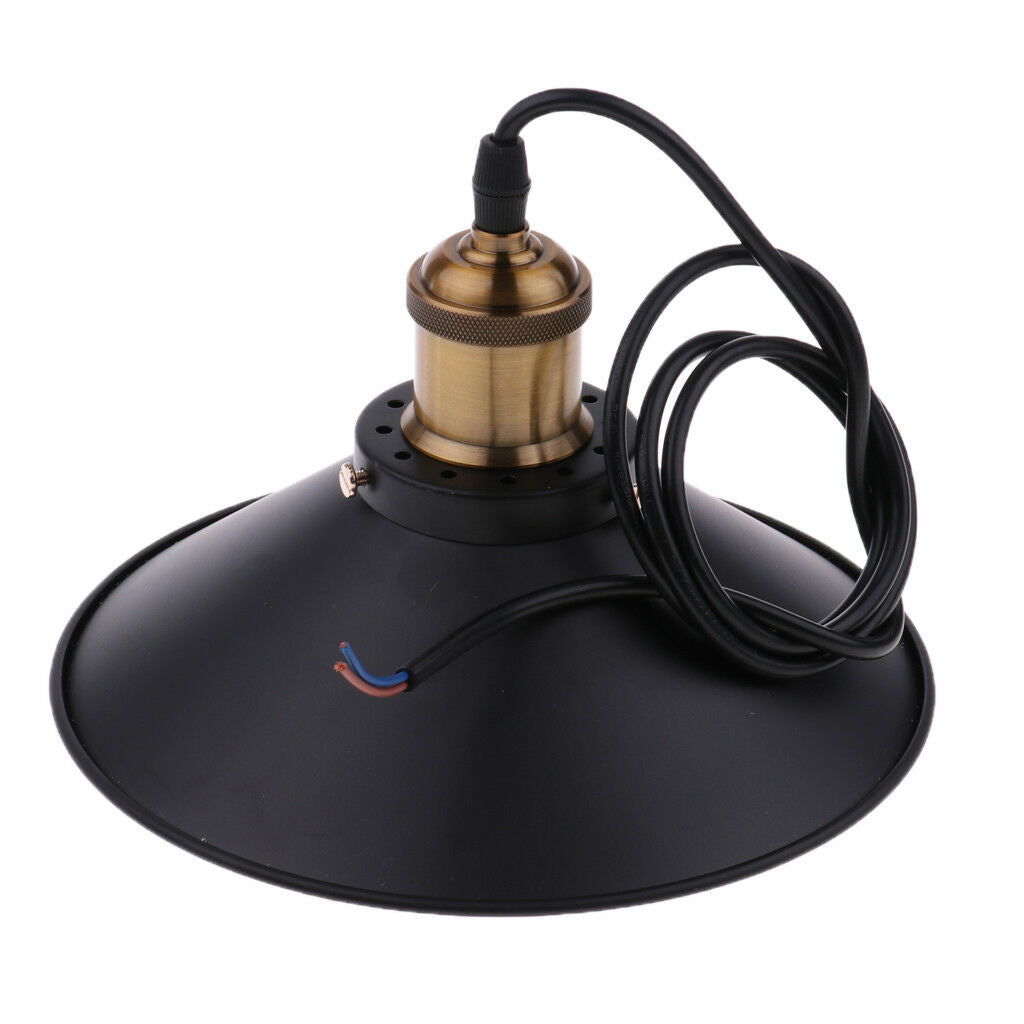 Black Ceiling Lamp Shade, Industrial Retro Hanging Light Metal Chandelier