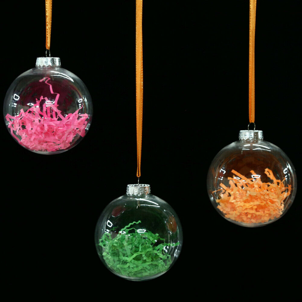 1Pc Christmas Tree Hanging Ornament Transparent Plastic Empty Pendant Decor Gift