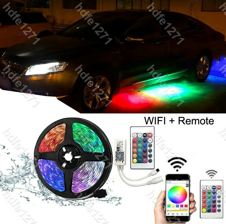 16FT Wifi LED RGB Light Strips Under Car Underbody Music Control Neon Glow Kit