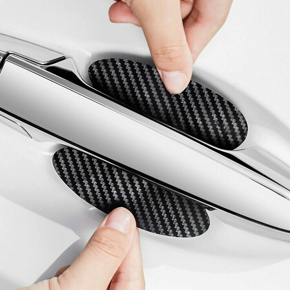 4Pcs Carbon Fiber Car SUV Door Handle Protector Film Anti-Scratch Covers Guard