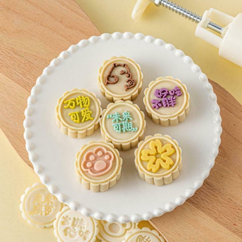 Mid-Autumn Festival Plastic Mooncake Stamps50g Mooncake Mould Cutter DIY Baking