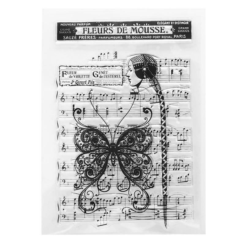 Butterfly Staff Silicone Clear Seal Stamp DIY Scrapbooking Embossing Photo Album