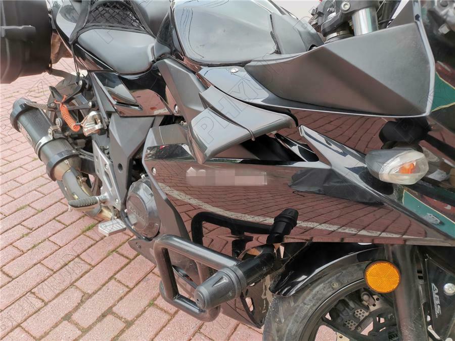 Universal Motorcycle Side Wind Fin Spoiler Trim Cover Air Deflector Glossy Black