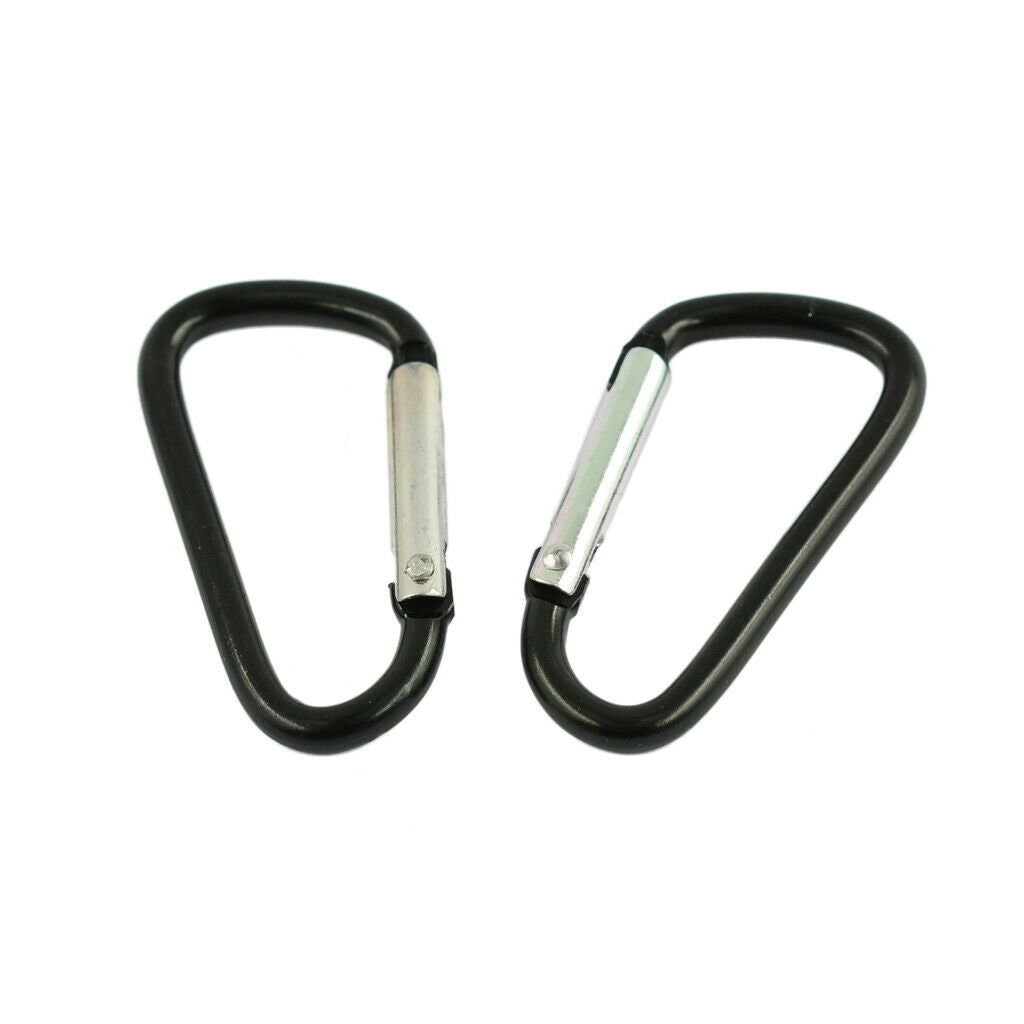 20x Mini Climbing Carabiner Buckle Snap Spring Clip Hook Keychain Black