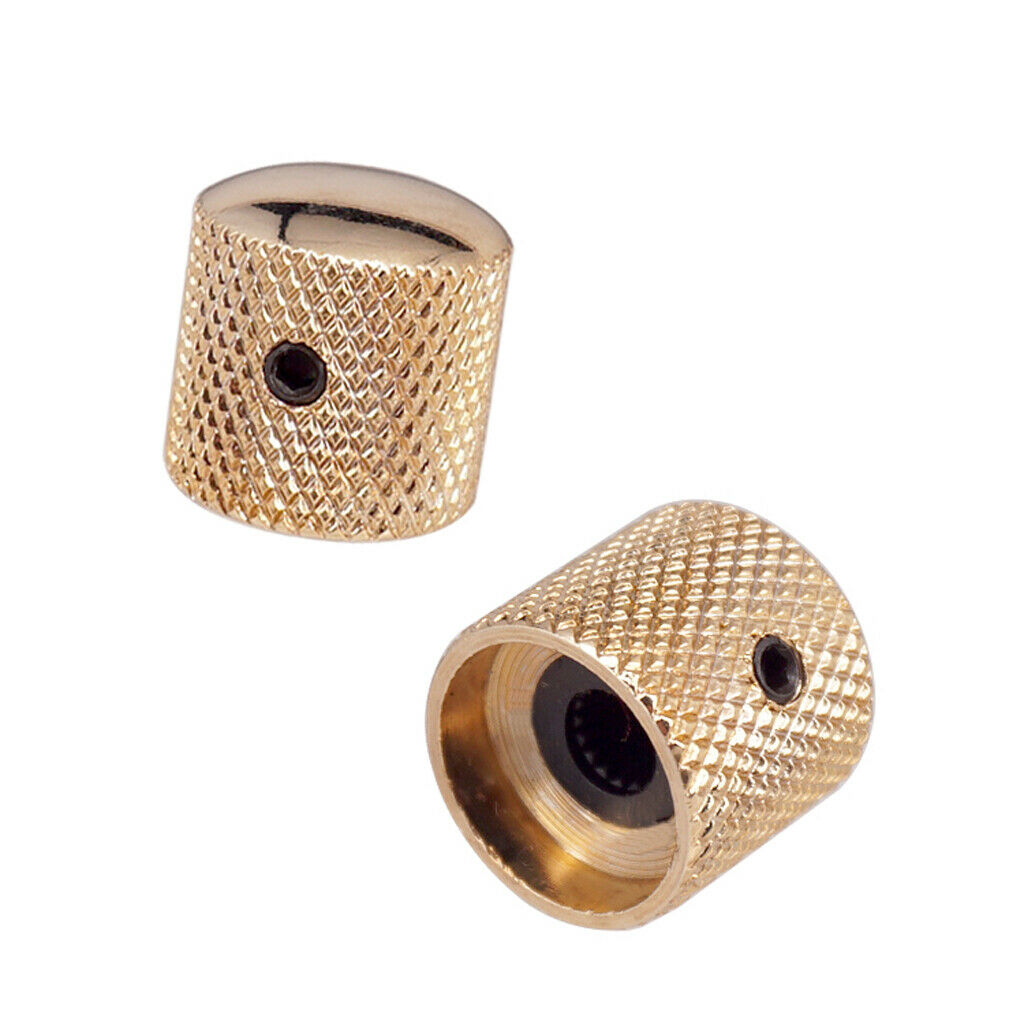 Durable 4 Pieces Bass/Guitar Iron Volume Tone Control Knobs Golden Musical
