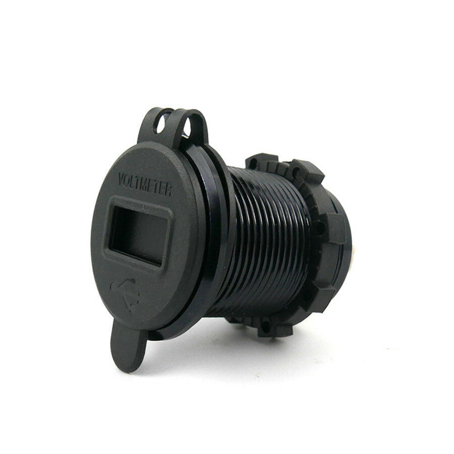 2 In 1 Aluminum Dual USB Car Charger w/ Waterproof Cap +LED Battery Volt Monitor