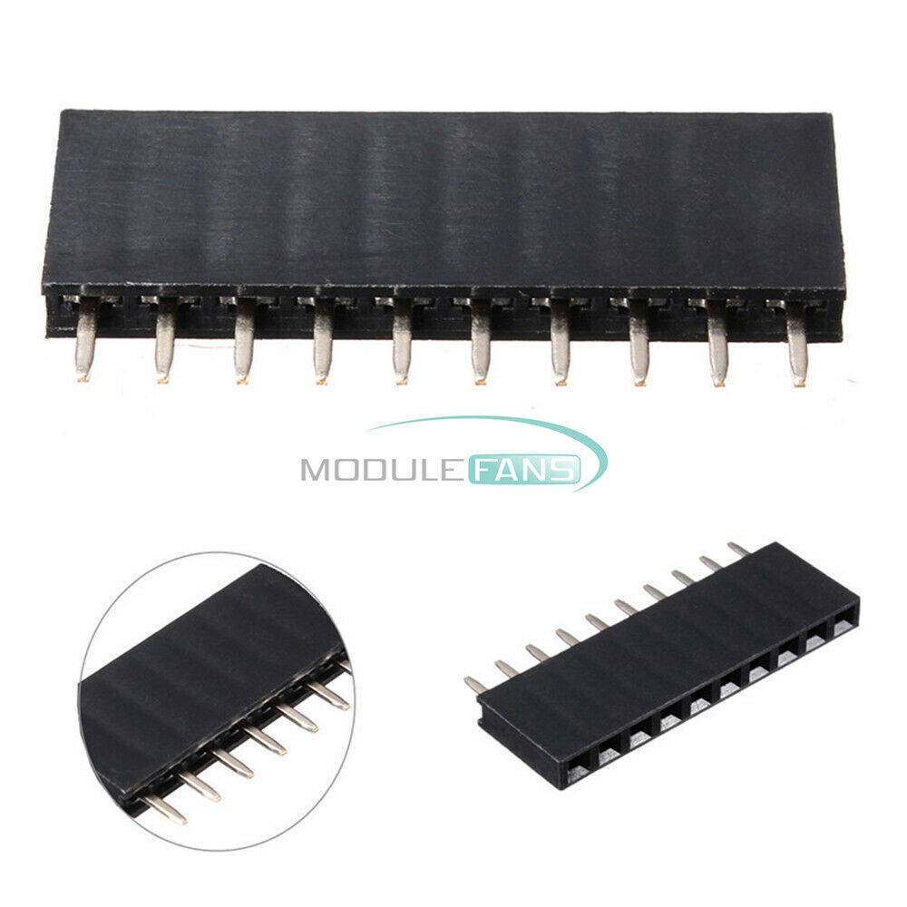 20PCS 2.54mm 1x10 Single Row 10Pins Header PCB Socket Female