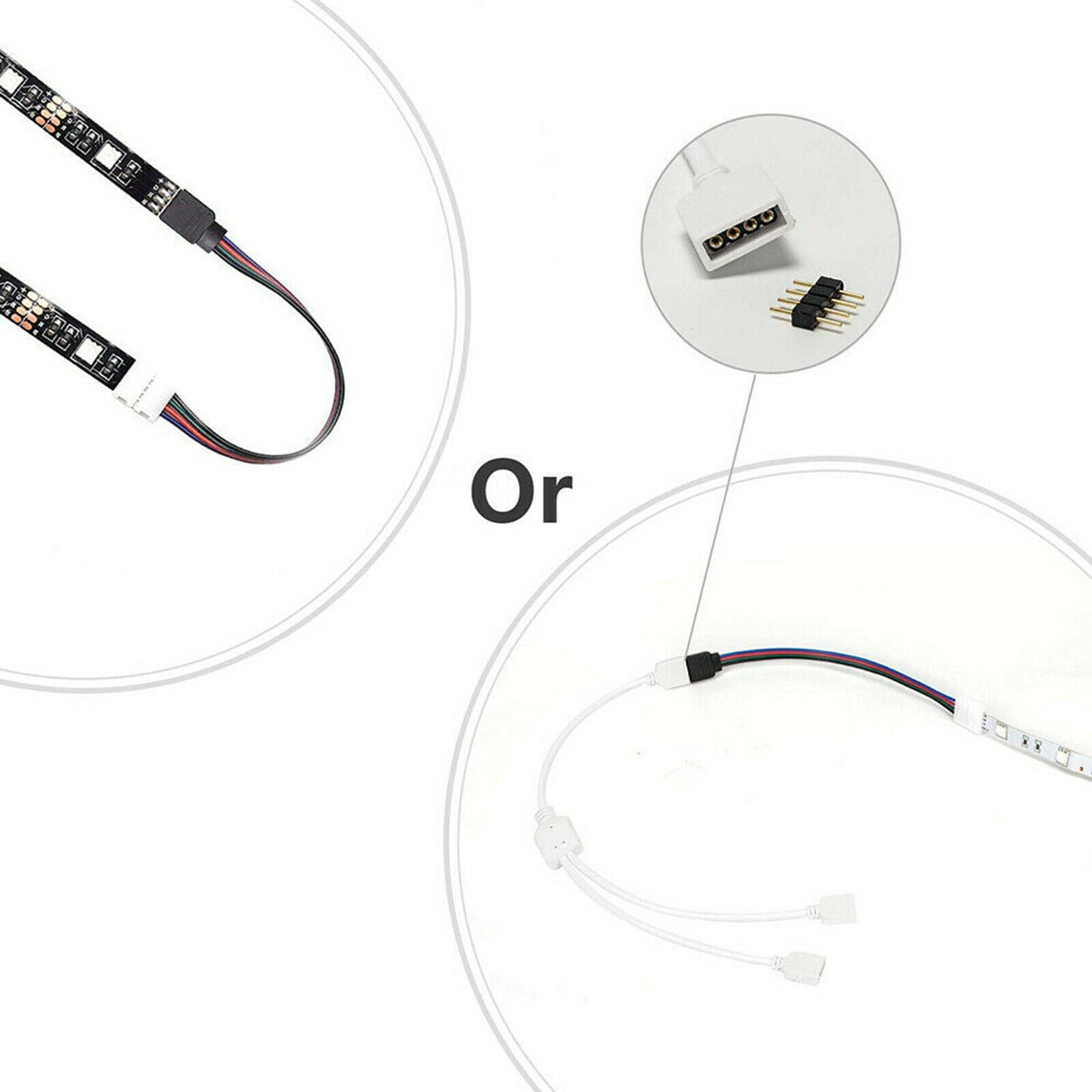 95x LED Light Strip Connector 5050 LED Strip Connectors Splitter Cable Clips