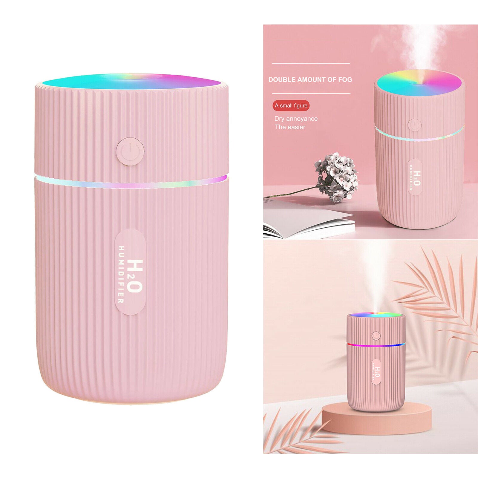 Desktop USB Air Humidifier Purifier with 7 LED Night Light for Home Car