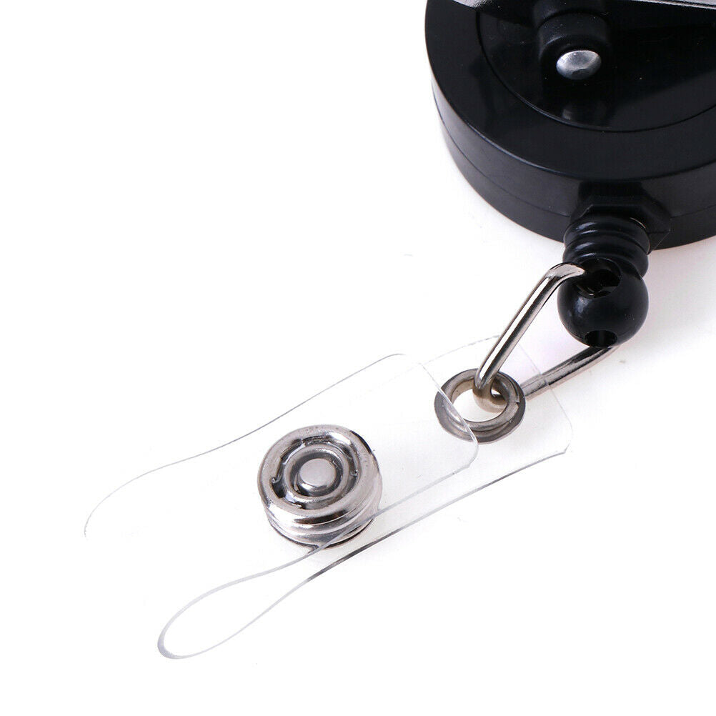 Retractable Pull Chain Reel ID Card Badge Keychain Holder Recoil Belt Clip.l8