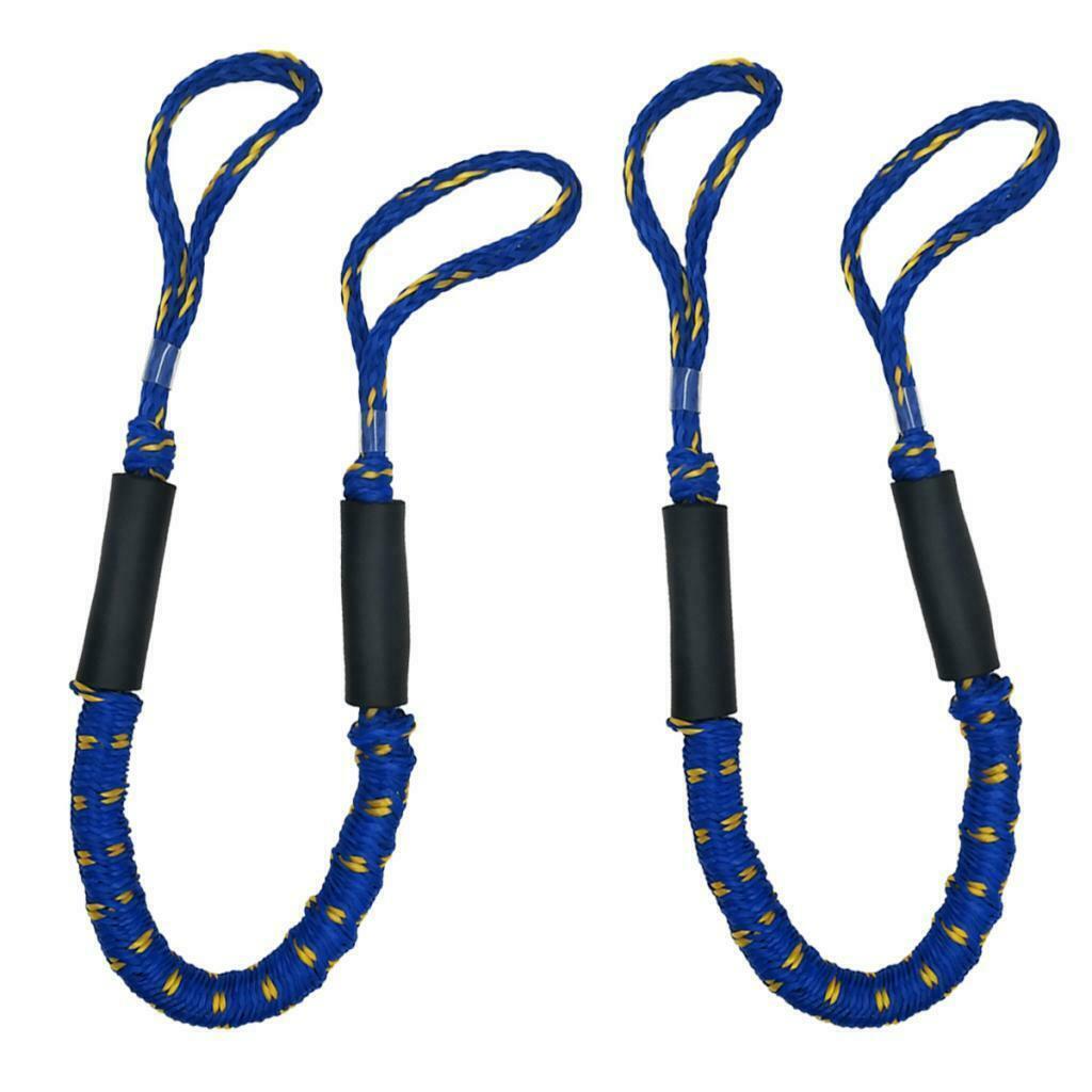 Set of 4 Bungee Dock Lines 4 ft Stretches to 5.5ft for Boat Jet Ski Anchors